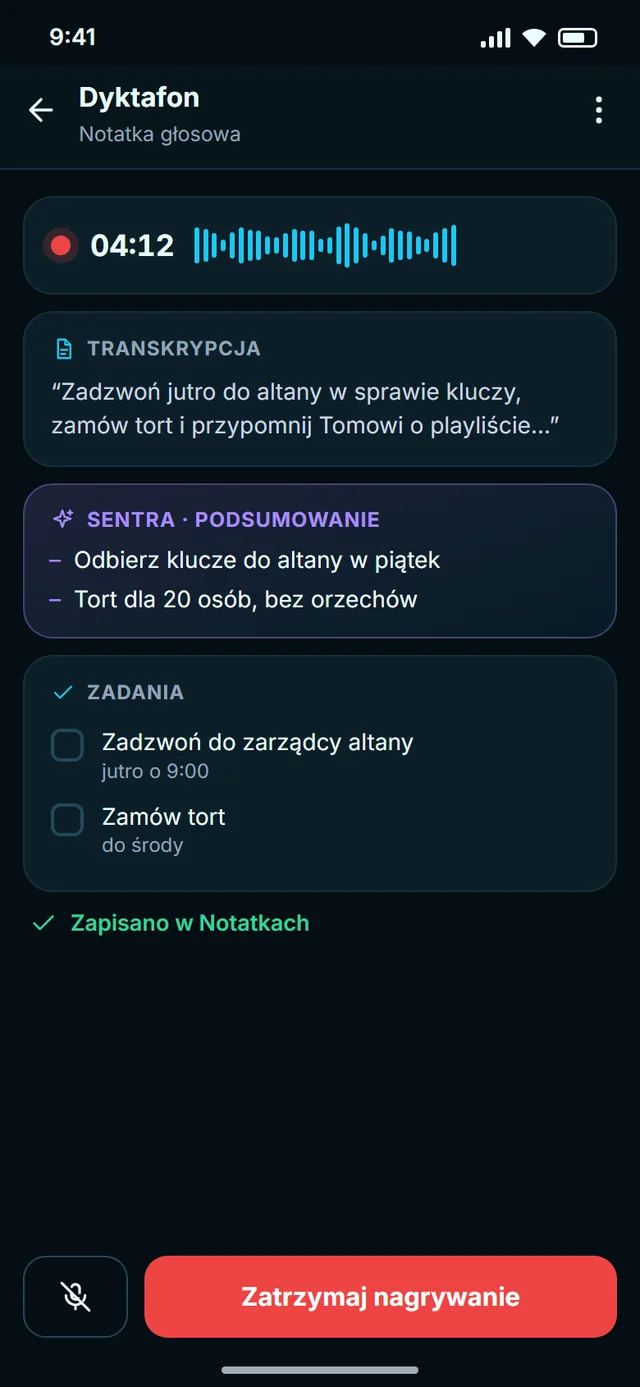 Powiedz, SENTRA przepisze